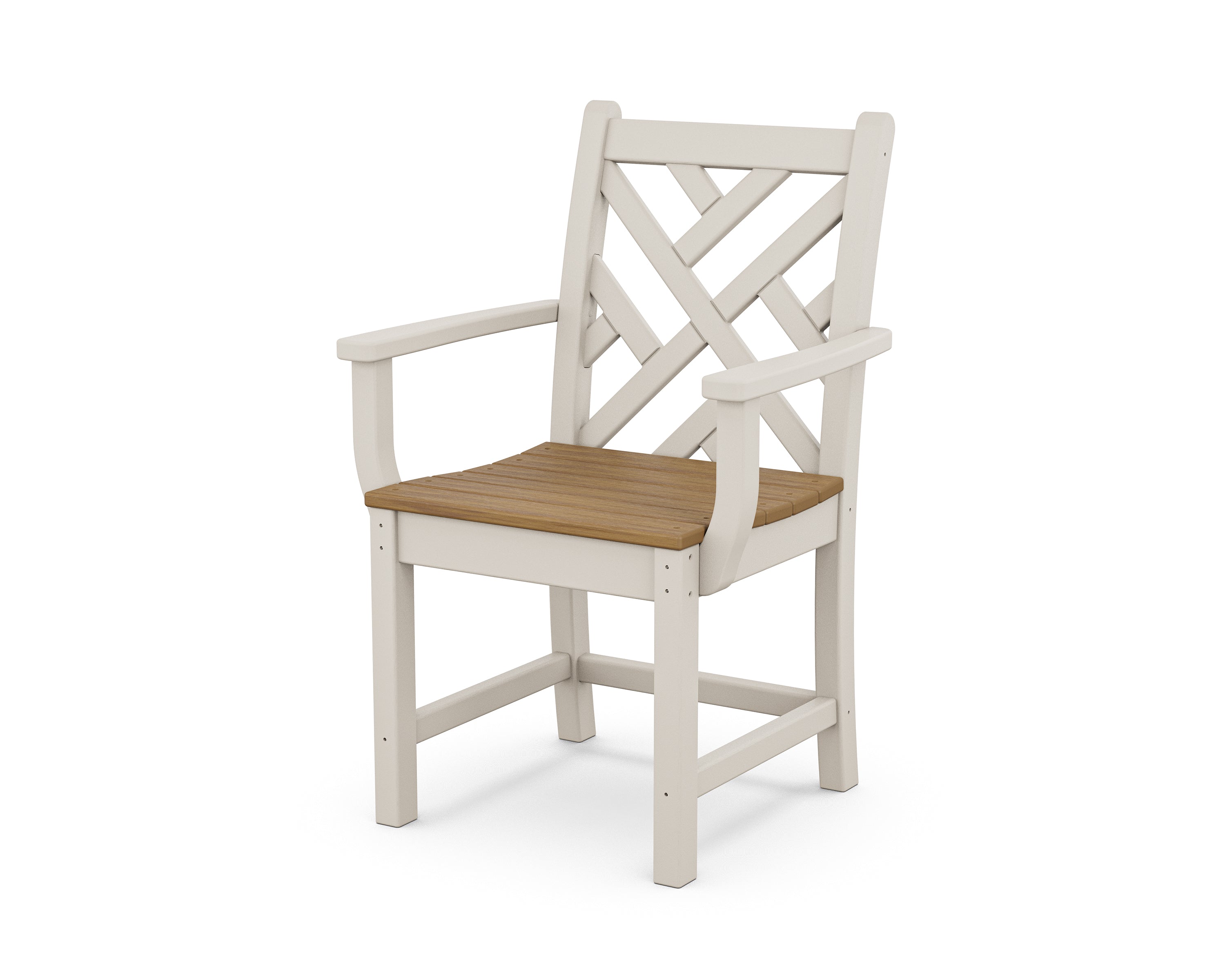 POLYWOOD® Chippendale Dining Arm Chair in Sand / Natural