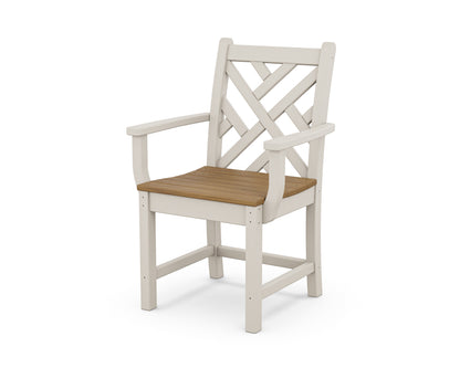 POLYWOOD® Chippendale Dining Arm Chair in Sand / Natural