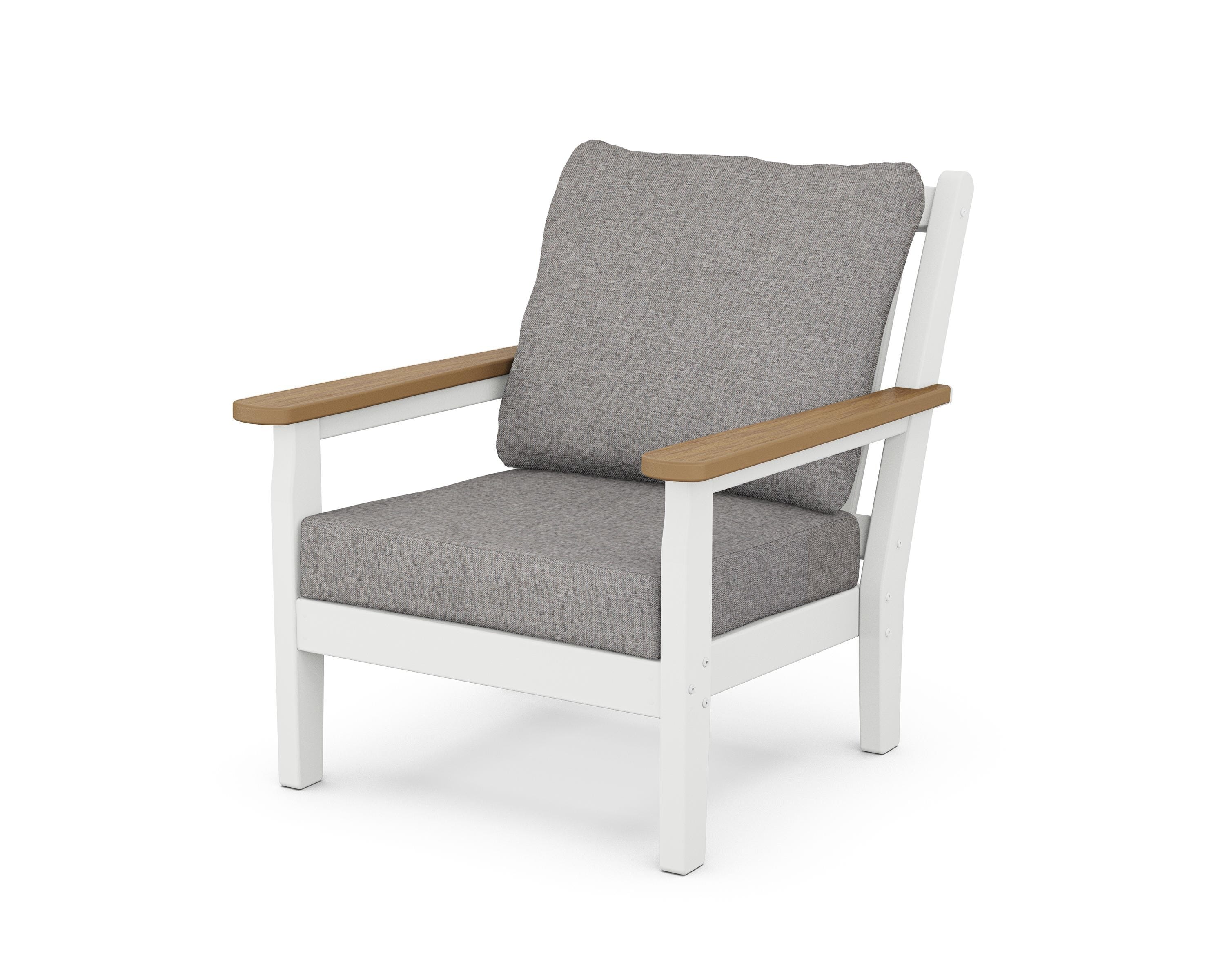 POLYWOOD® Chippendale Deep Seating Chair in White / Natural / Grey Mist