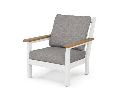 POLYWOOD® Chippendale Deep Seating Chair in White / Natural / Grey Mist