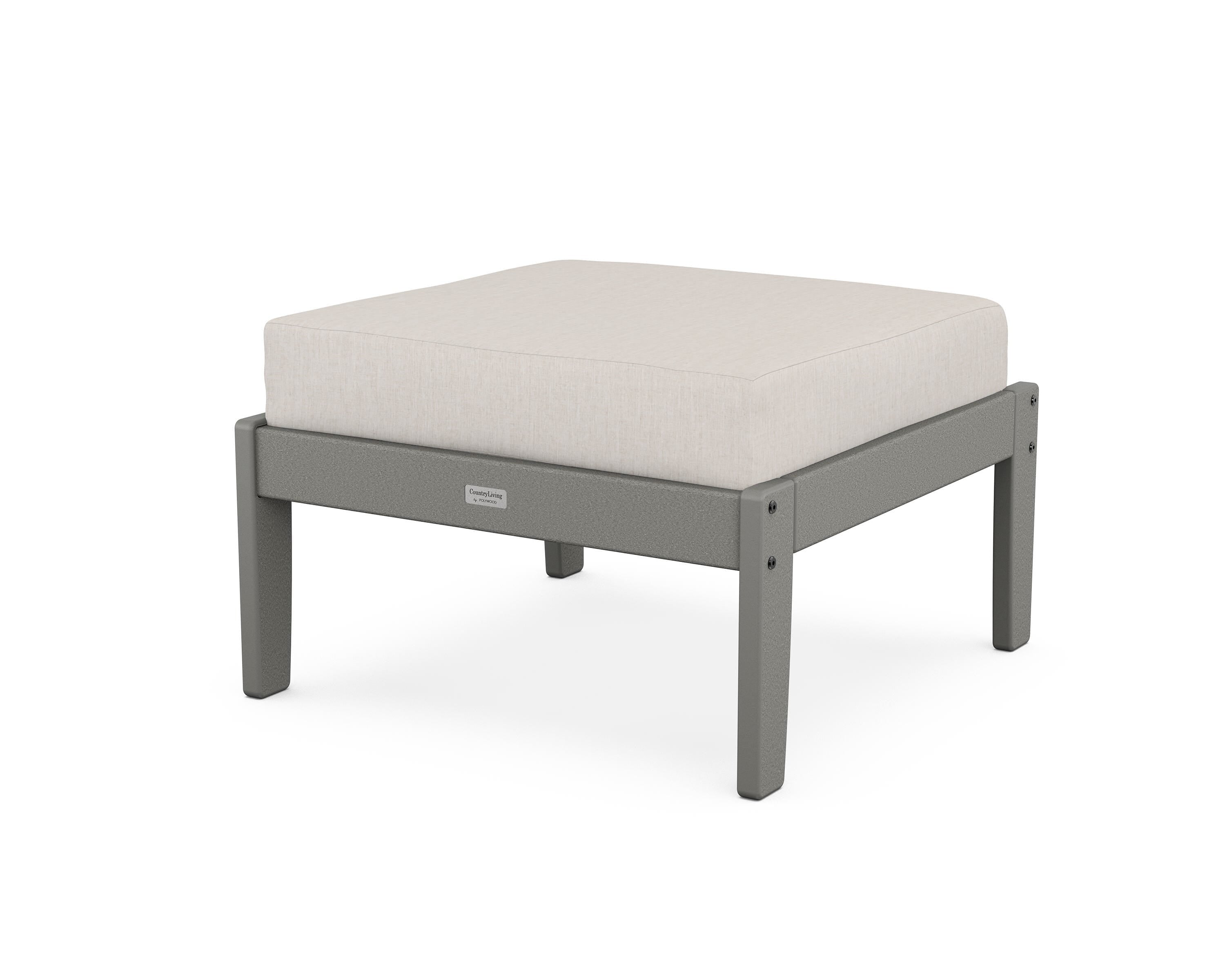 Country Living Cottage Deep Seating Ottoman in Slate Grey / Cast Ash