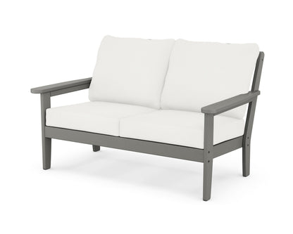 Country Living Cottage Deep Seating Loveseat in Slate Grey / Natural Linen