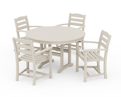 POLYWOOD® La Casa Café 5-Piece Round Farmhouse Dining Set in Sand