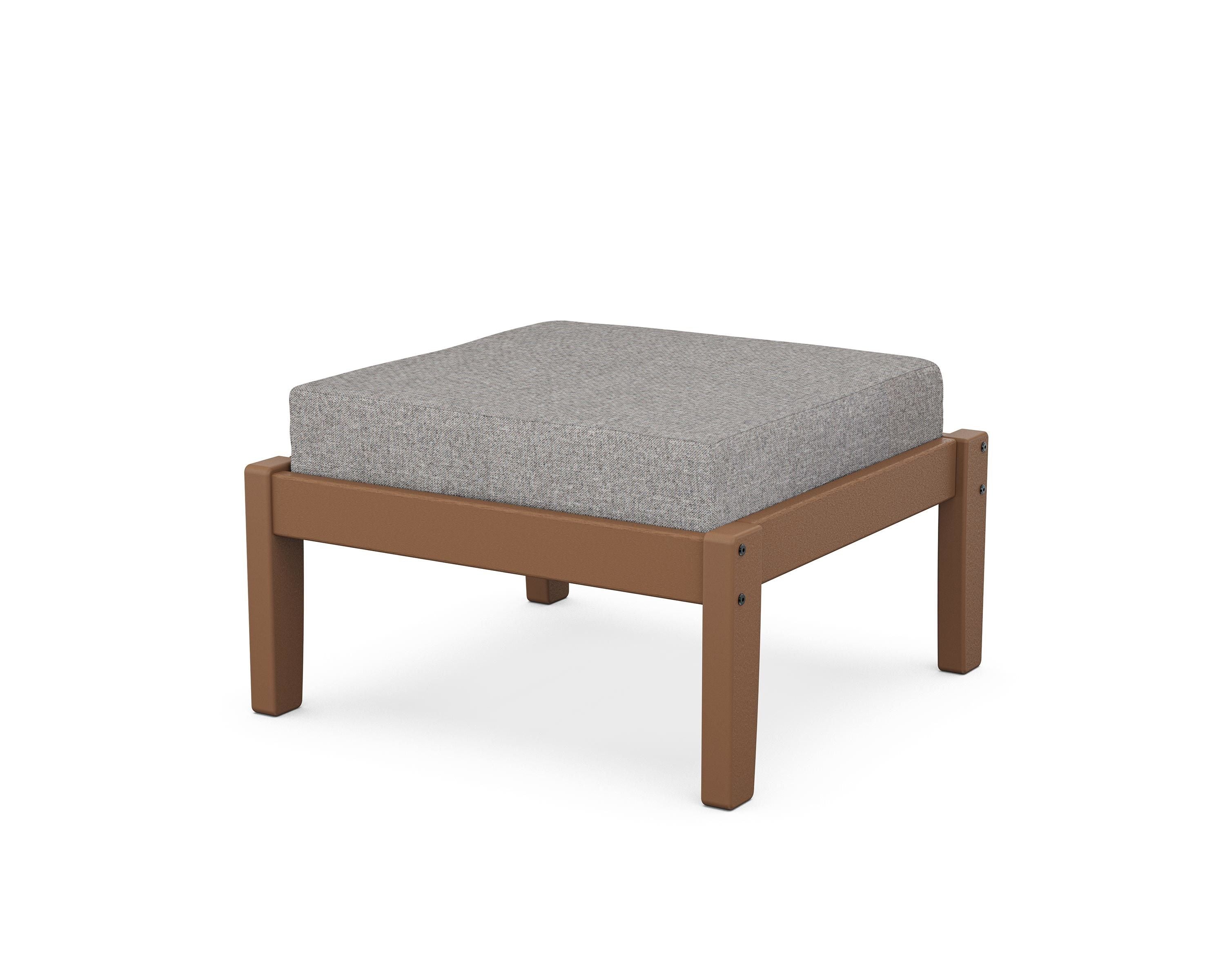 Unbranded Deep Seating Ottoman in Teak / Grey Mist
