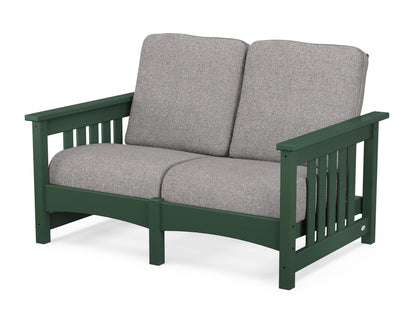 POLYWOOD® Club Mission Loveseat in Green / Grey Mist