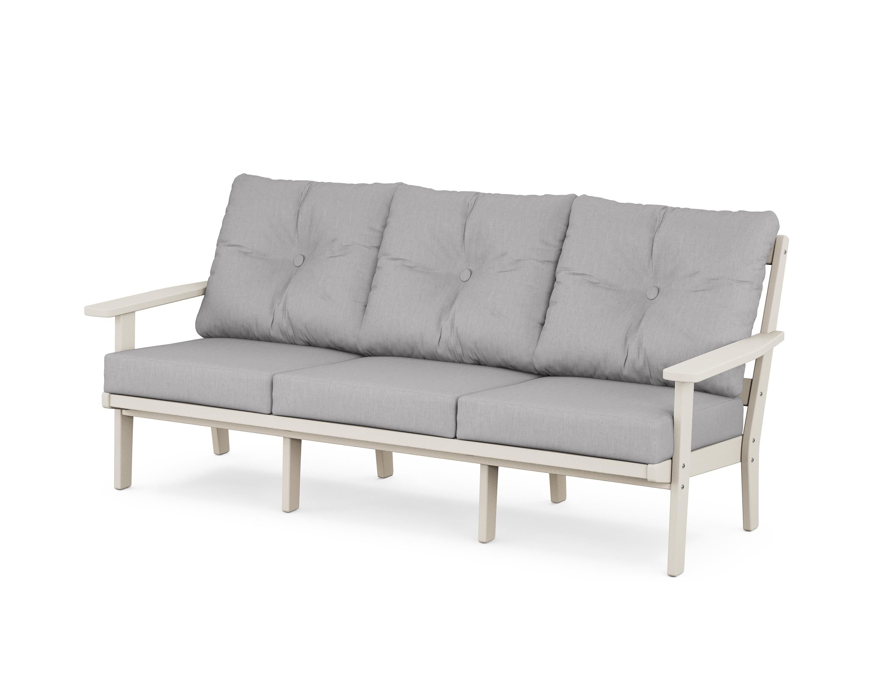 POLYWOOD® Oxford Deep Seating Sofa in Sand / Granite