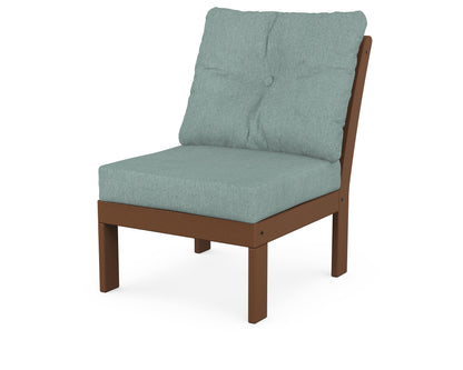 POLYWOOD® Vineyard Modular Armless Chair in Teak / Glacier Spa