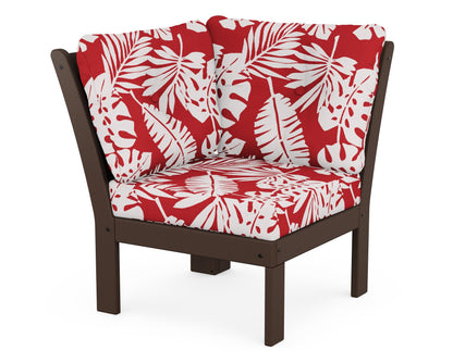 POLYWOOD® Vineyard Modular Corner Chair in Mahogany / Leaf Crimson