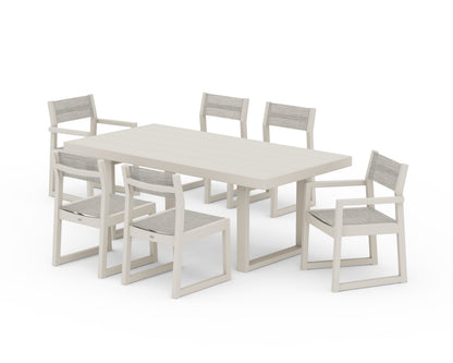 POLYWOOD® EDGE Sling 7-Piece Dining Set in Sand / Birch Sling