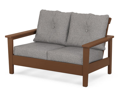 POLYWOOD® Prescott Deep Seating Loveseat in Teak / Grey Mist