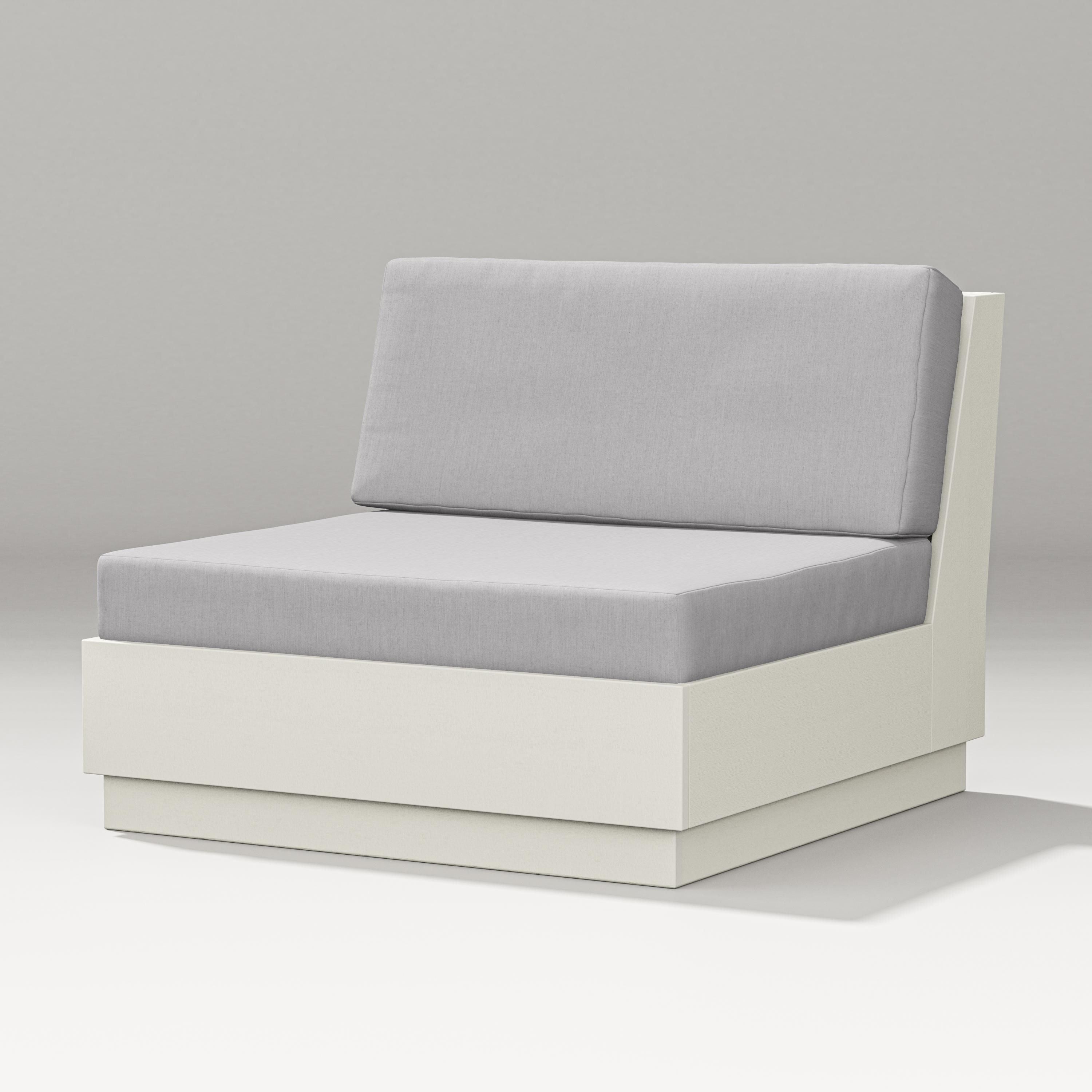 PW Designer Series Elevate Modular Armless Chair in Vintage White / Granite