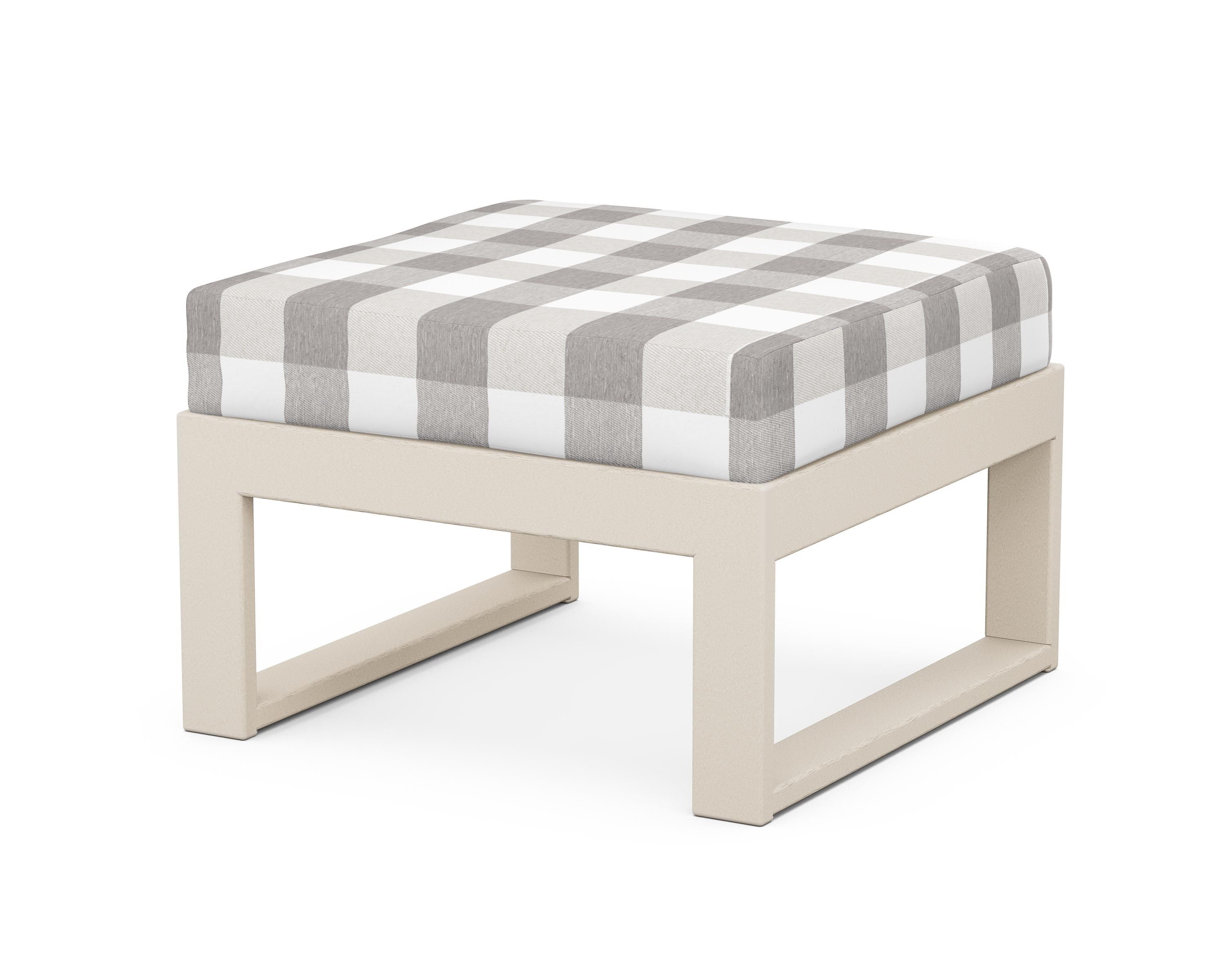 Unbranded Modular Ottoman - Modern in Sand / Buffalo Plaid Grey Mist