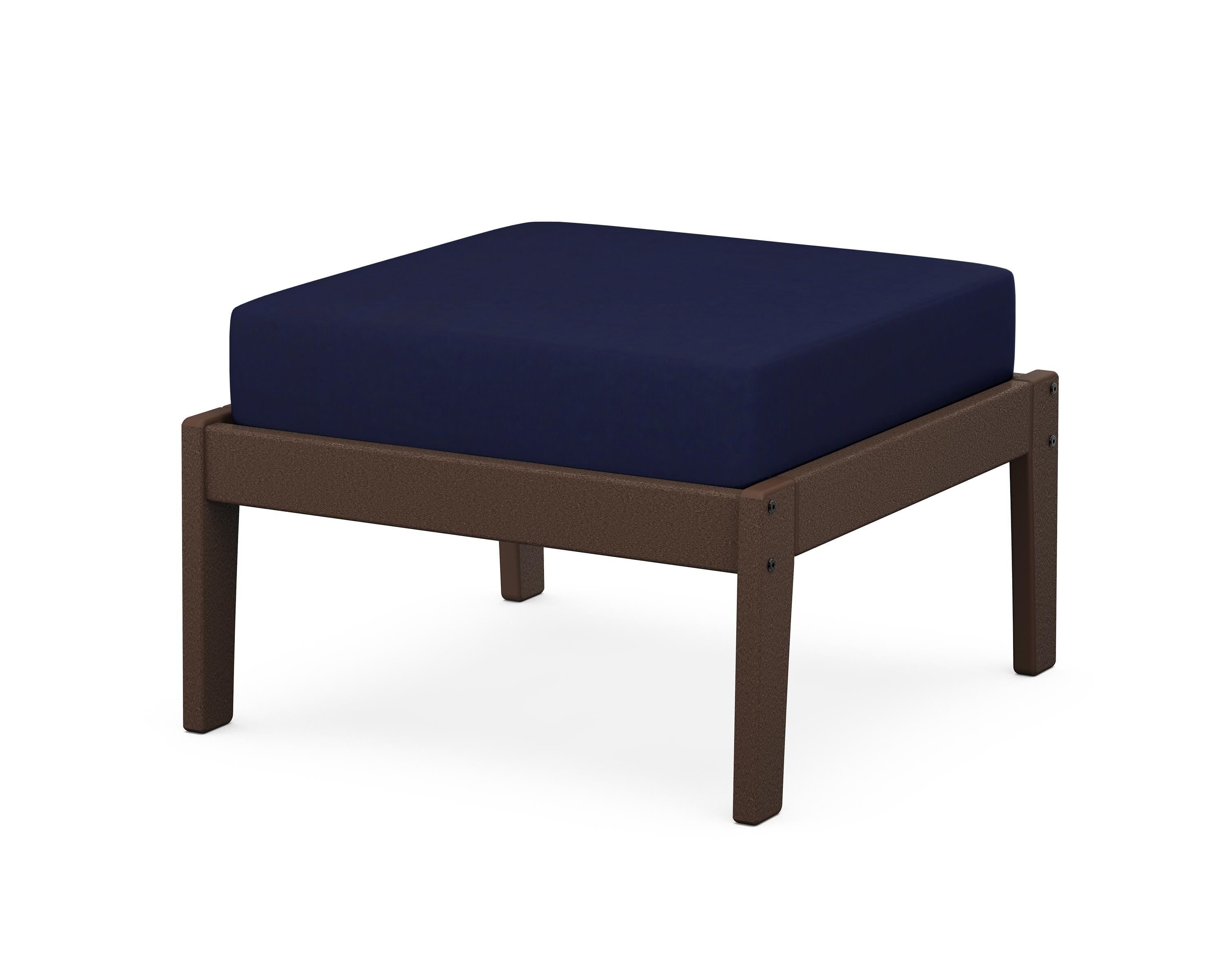 Unbranded Deep Seating Ottoman in Mahogany / Navy