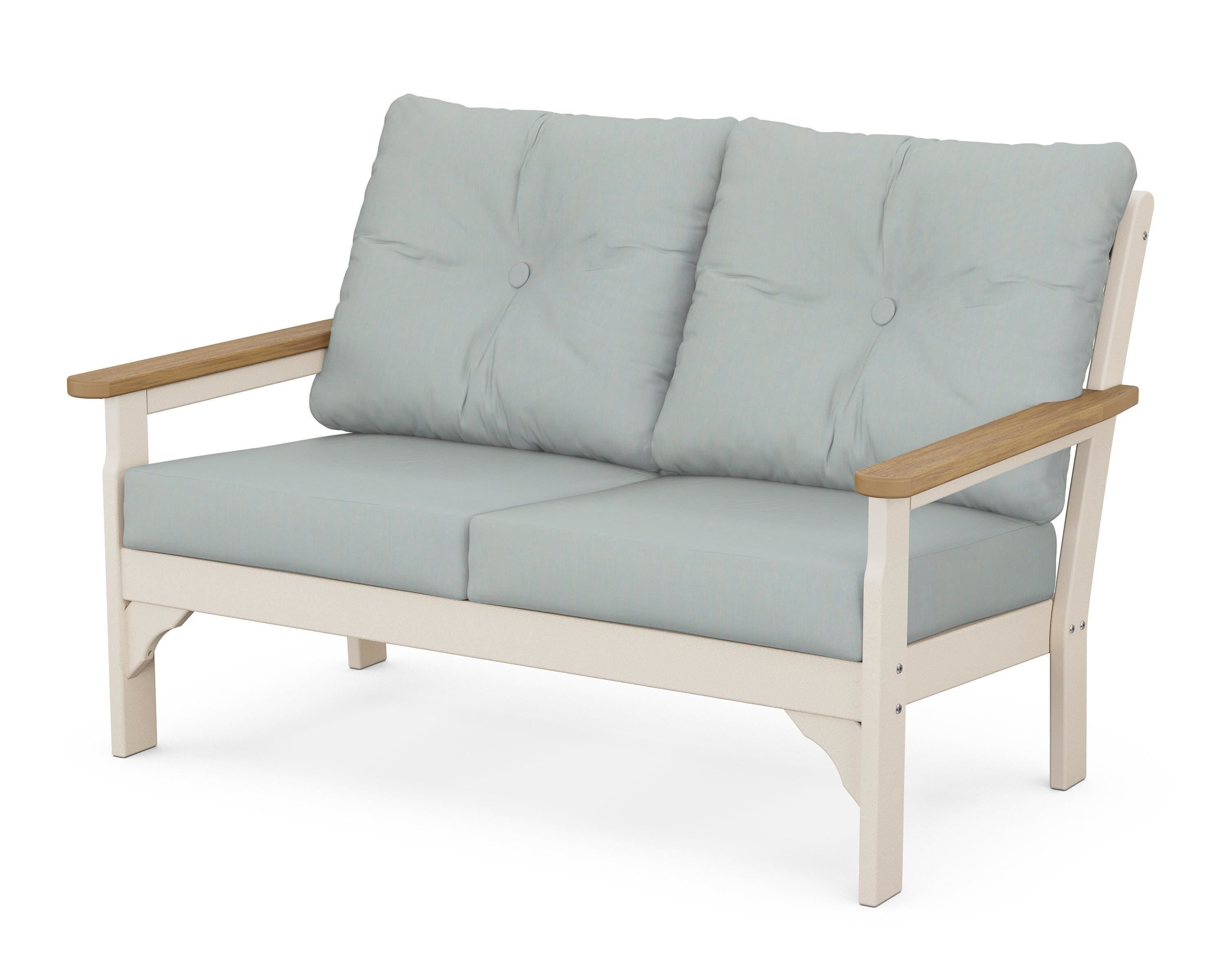 POLYWOOD® Vineyard Deep Seating Loveseat in Sand / Natural / Spa