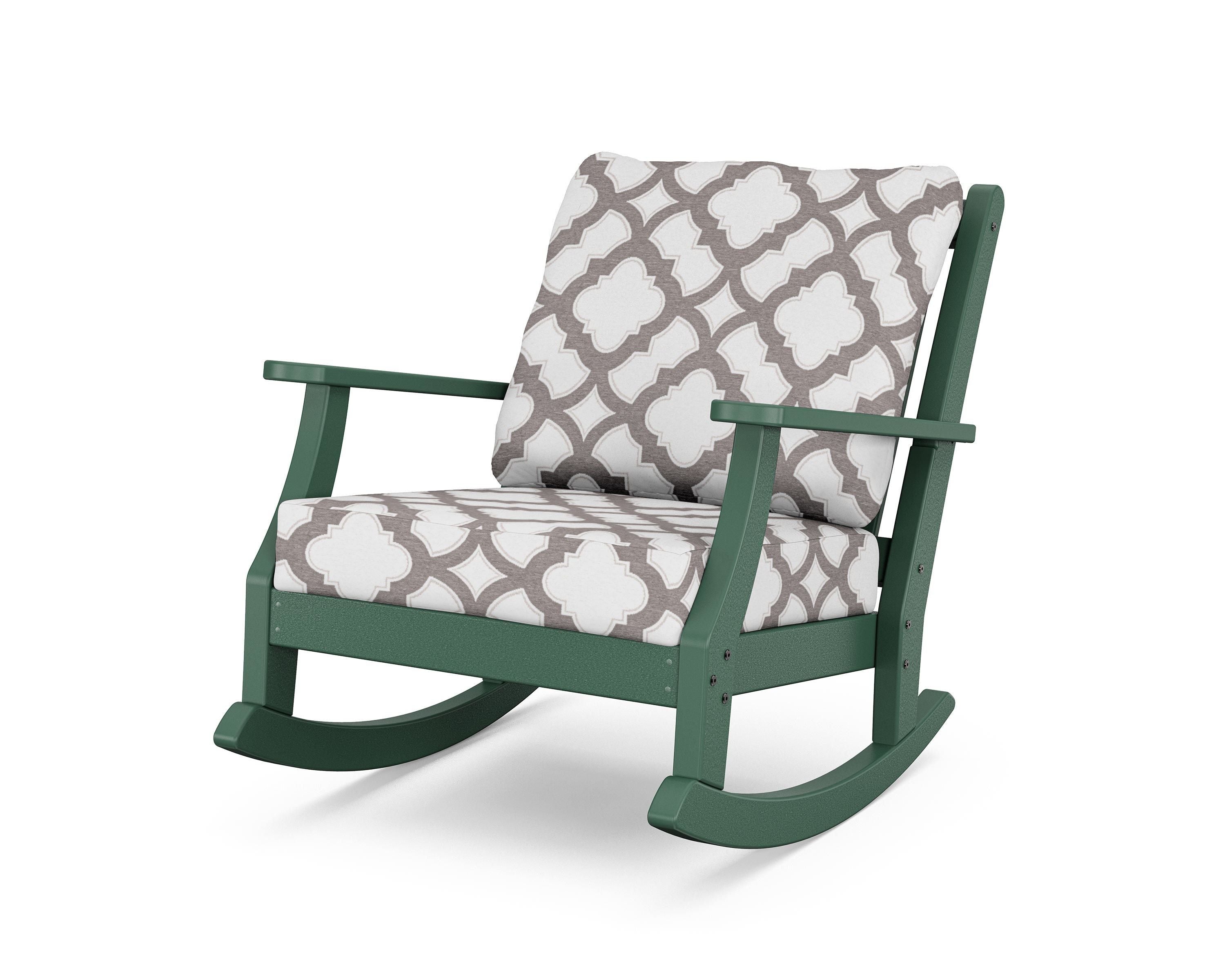 Country Living Wovendale Deep Seating Rocking Chair in Green / Trellis Grey Mist