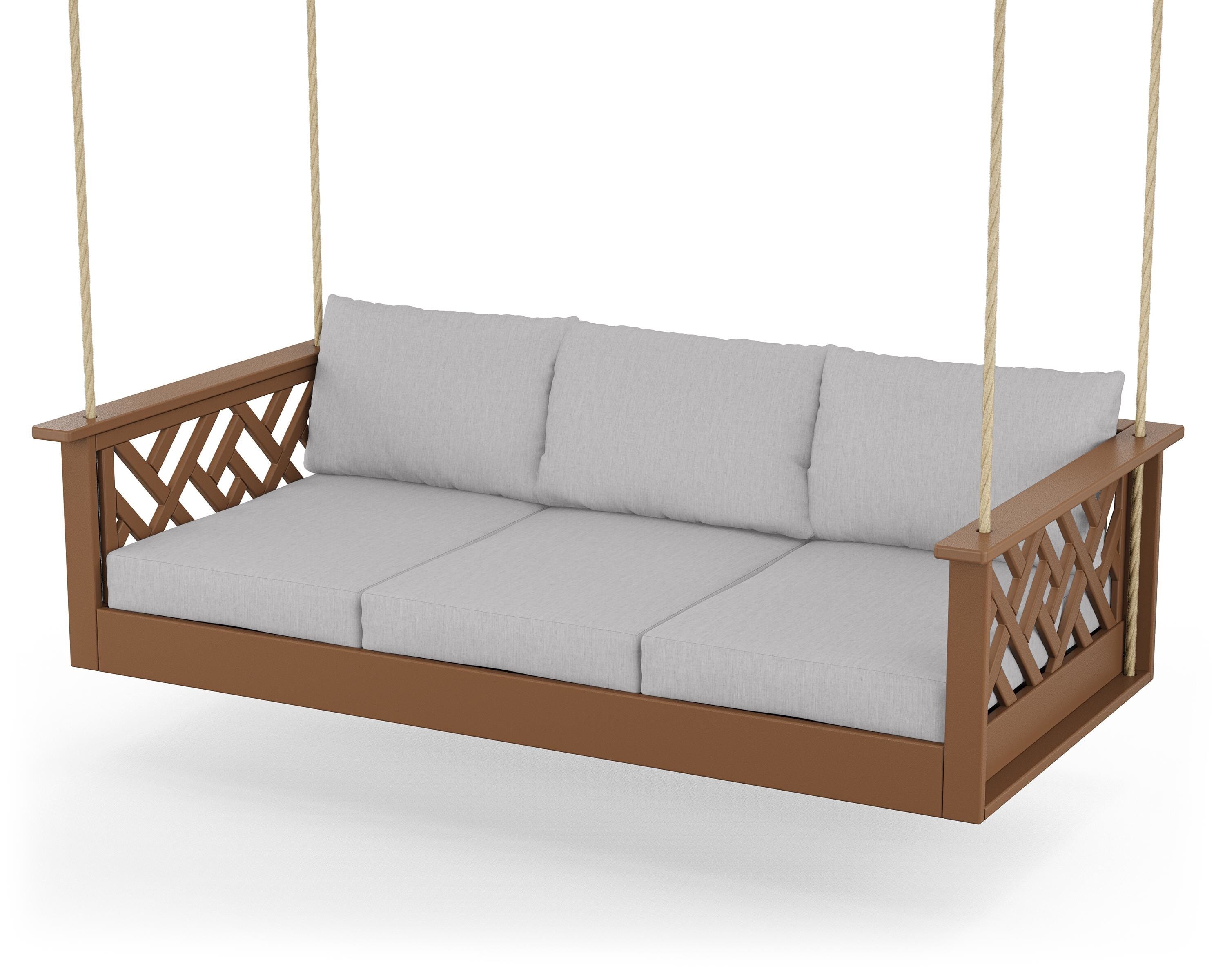 POLYWOOD® Chippendale Daybed Swing in Teak / Granite