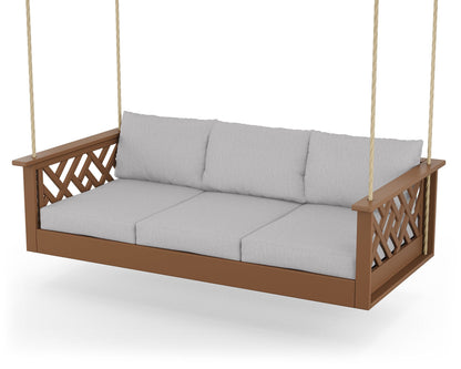 POLYWOOD® Chippendale Daybed Swing in Teak / Granite