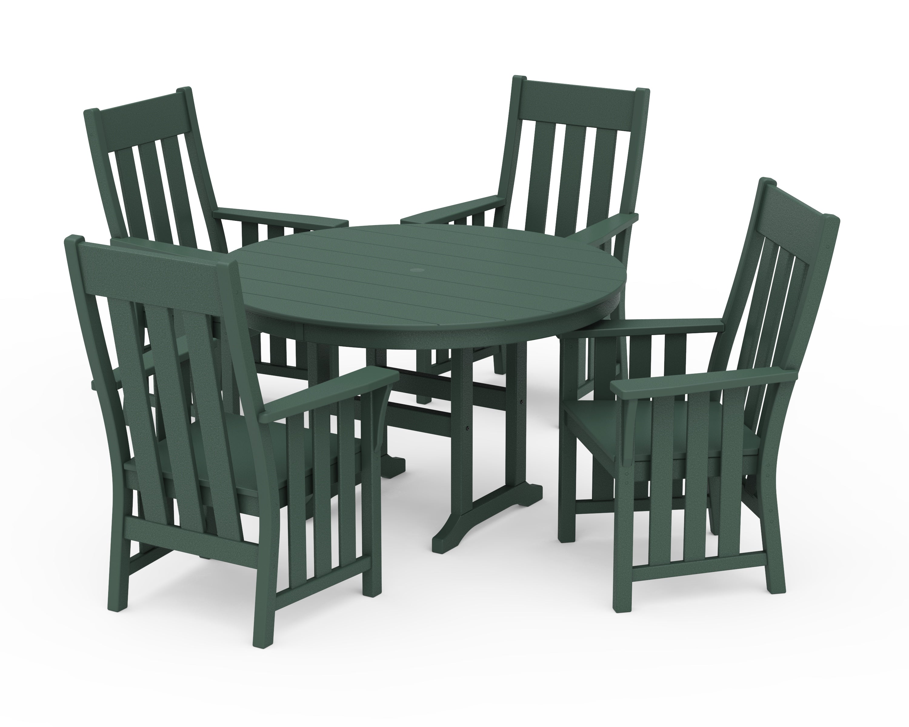 Martha Stewart by POLYWOOD® Acadia 5-Piece Round Farmhouse Dining Set in Green