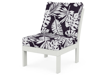POLYWOOD® Vineyard Modular Armless Chair in Vintage White / Leaf Navy