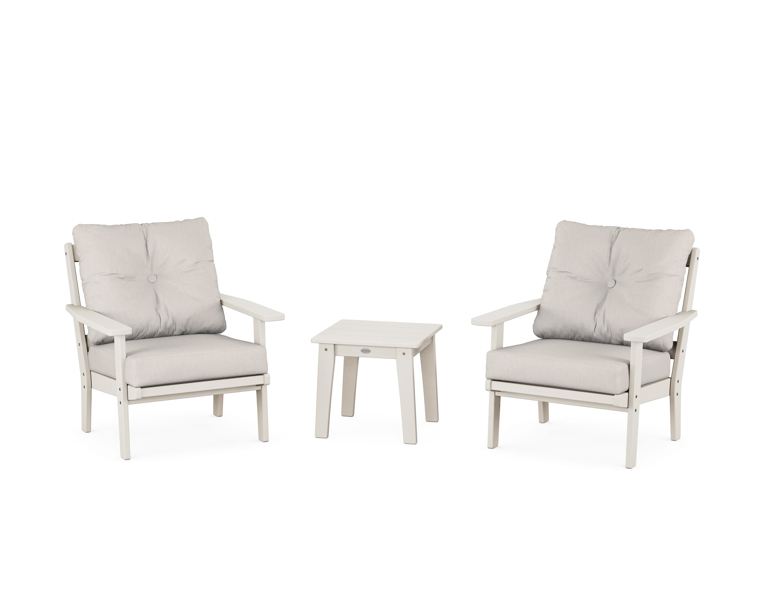 POLYWOOD® Prairie 3-Piece Deep Seating Set in Sand / Cast Ash