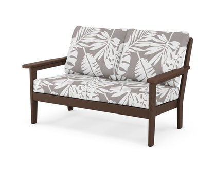 Country Living Cottage Deep Seating Loveseat in Mahogany / Leaf Grey Mist
