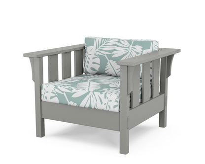 Martha Stewart by POLYWOOD® Acadia Deep Seating Chair in Slate Grey / Leaf Glacier Spa