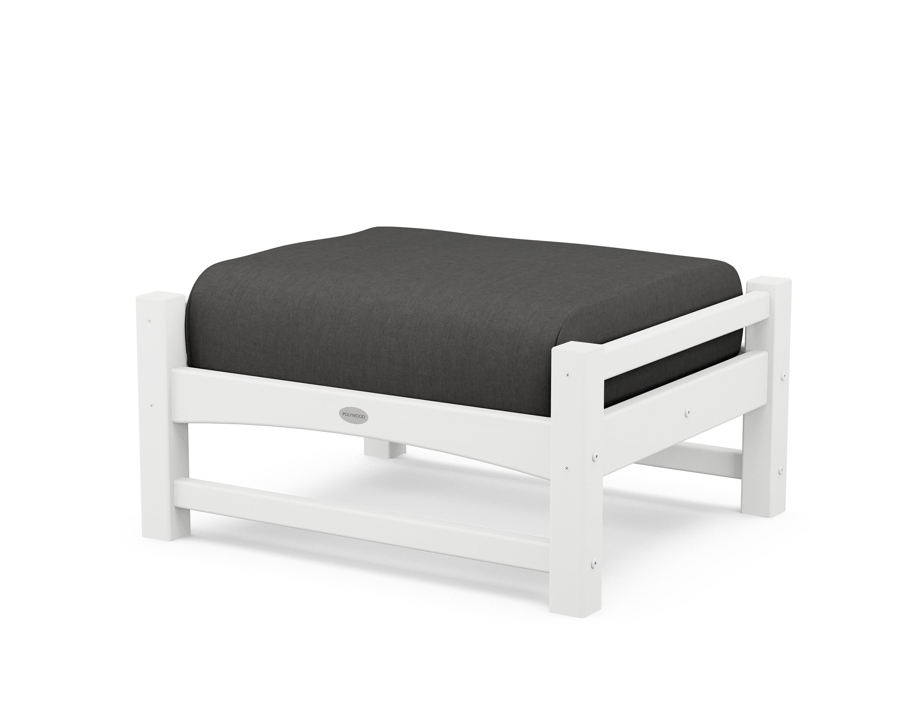 POLYWOOD® Club Ottoman in White / Spectrum Carbon