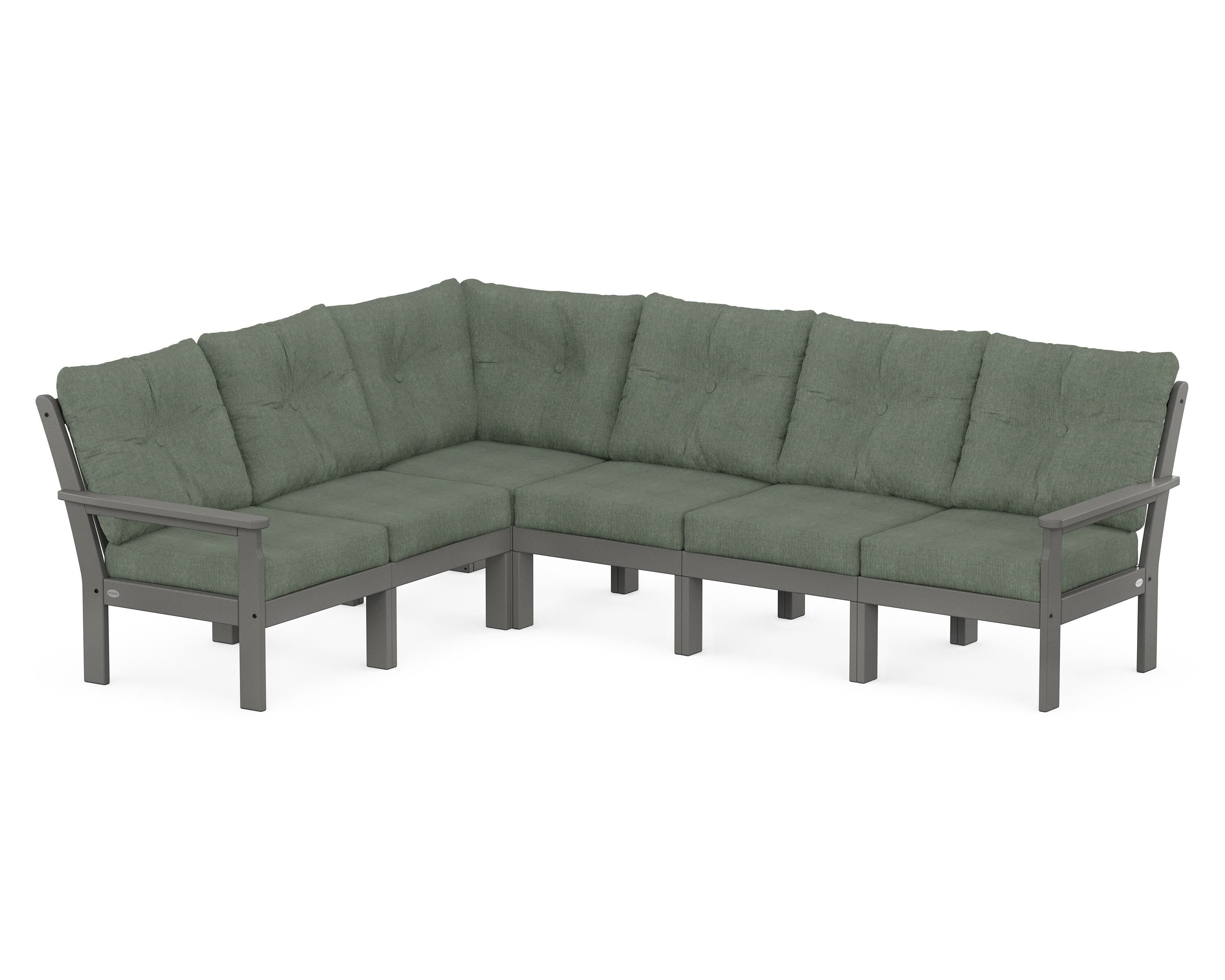 POLYWOOD® Vineyard 6-Piece Sectional in Slate Grey / Cast Sage