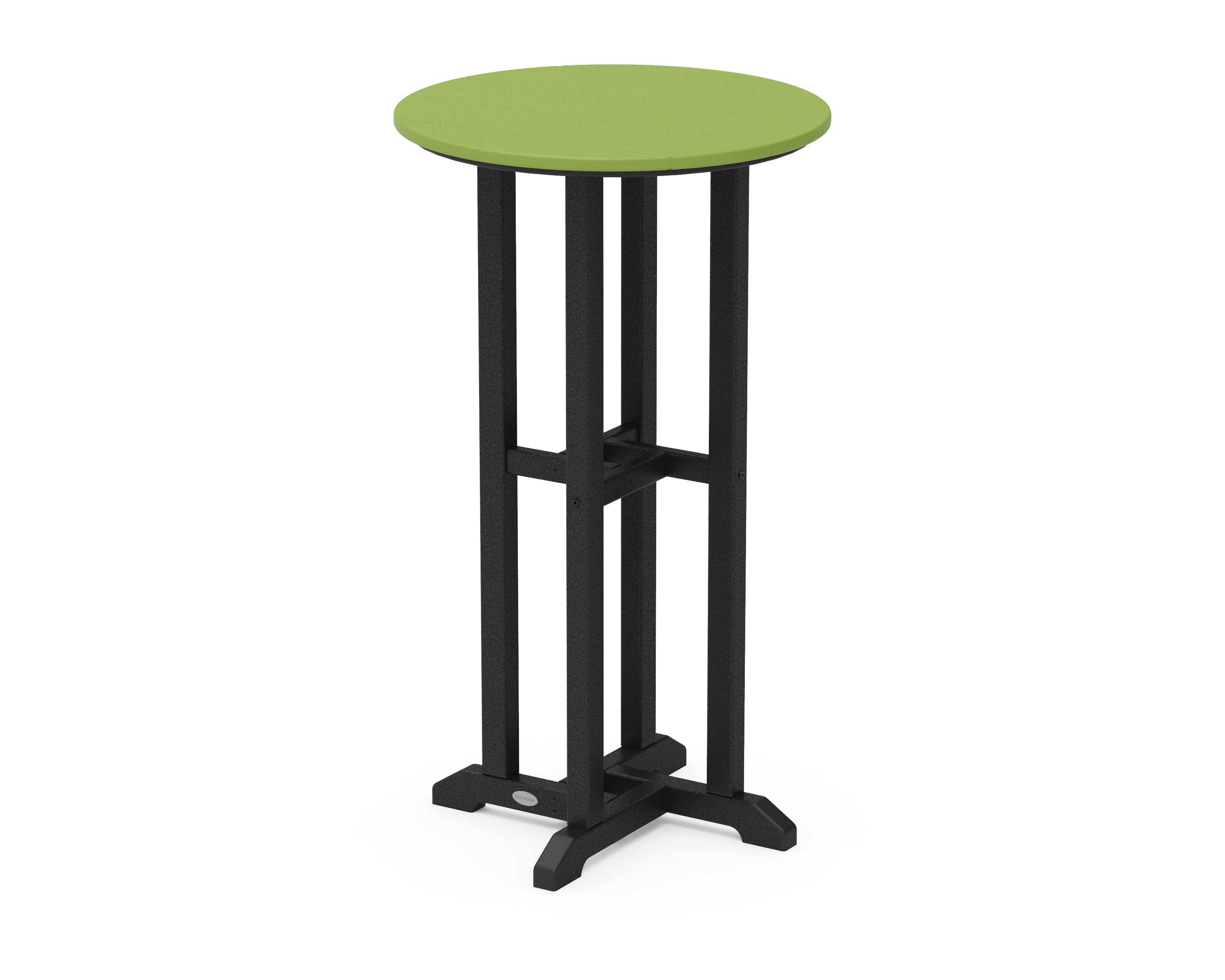POLYWOOD® Contempo 24" Round Bar Table in Black / Lime