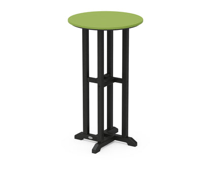 POLYWOOD® Contempo 24" Round Bar Table in Black / Lime