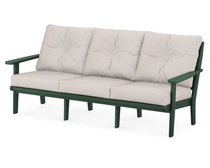 POLYWOOD® Lakeside Deep Seating Sofa in Green / Dune Burlap