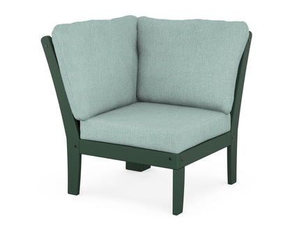 POLYWOOD® Braxton Modular Corner Chair in Green / Glacier Spa