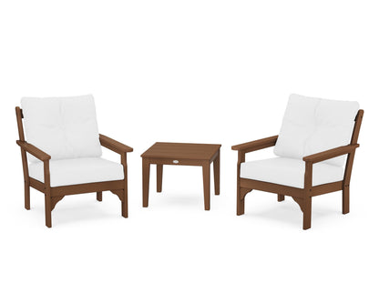 POLYWOOD® Vineyard 3-Piece Deep Seating Set in Teak / Natural