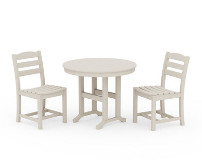 POLYWOOD® La Casa Café Side Chair 3-Piece Round Dining Set in Sand