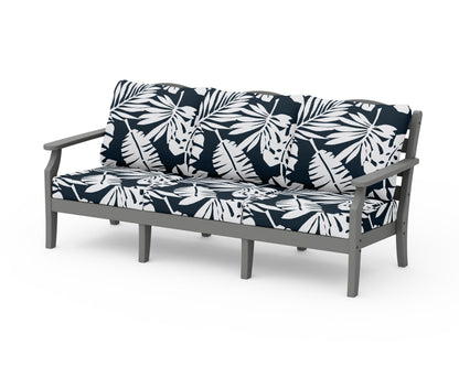 Draper James™ by  POLYWOOD® Savannah Deep Seating Sofa in Slate Grey / Leaf Marine Indigo