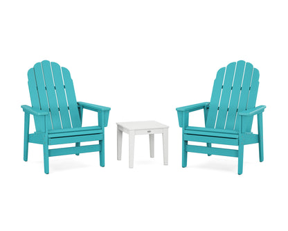 POLYWOOD® 3-Piece Vineyard Grand Upright Adirondack Set in Aruba / White