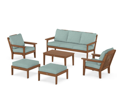 Country Living Cottage 6-Piece Lounge Sofa Set in Teak / Glacier Spa