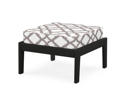 Unbranded Deep Seating Ottoman in Black / Trellis Grey Mist
