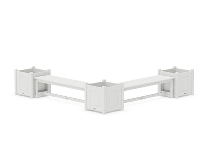 Country Living 60" Country Living L- Shaped Planter Bench Corner Set - Large in White