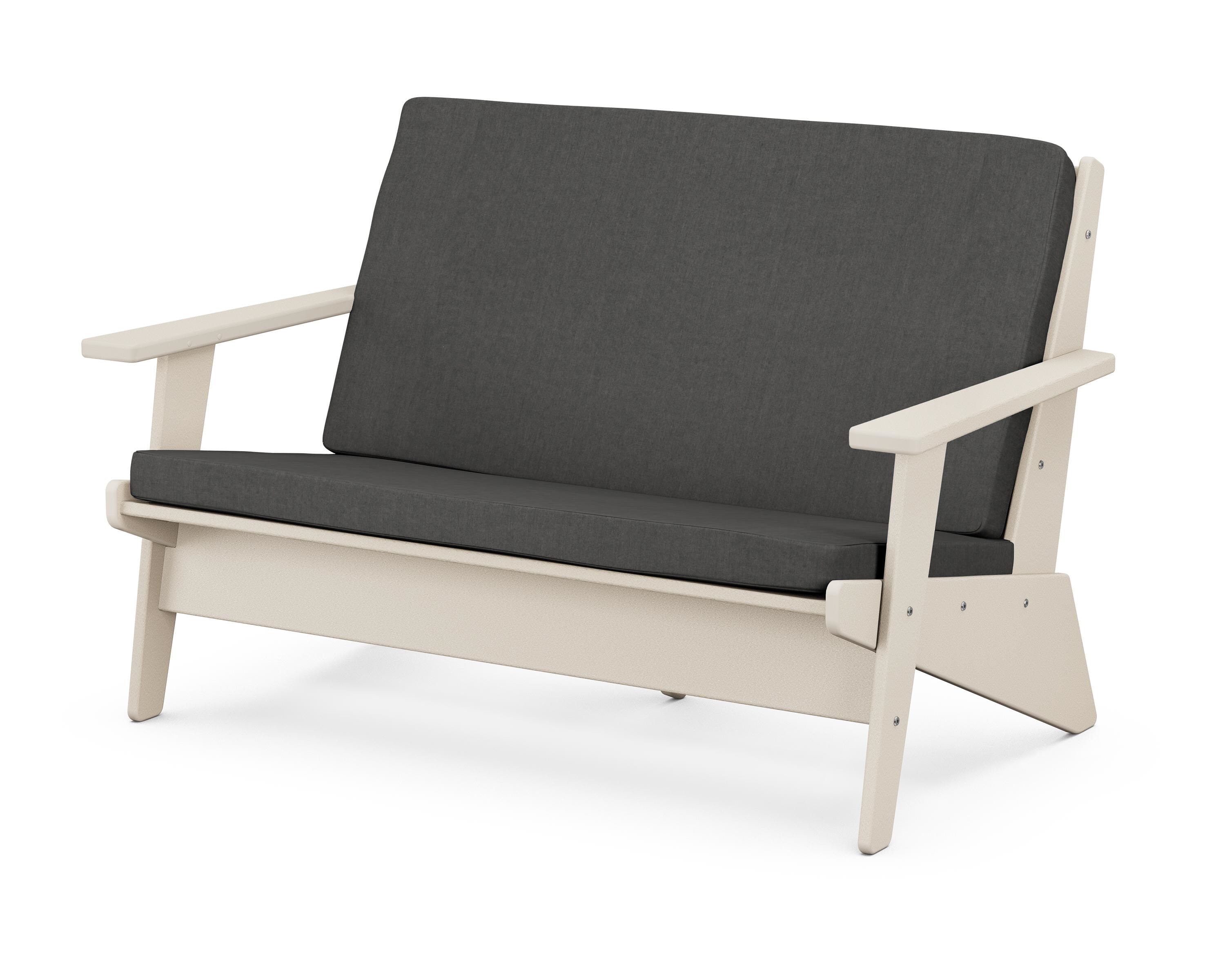 POLYWOOD® Riviera Modern Lounge Loveseat in Sand / Spectrum Carbon