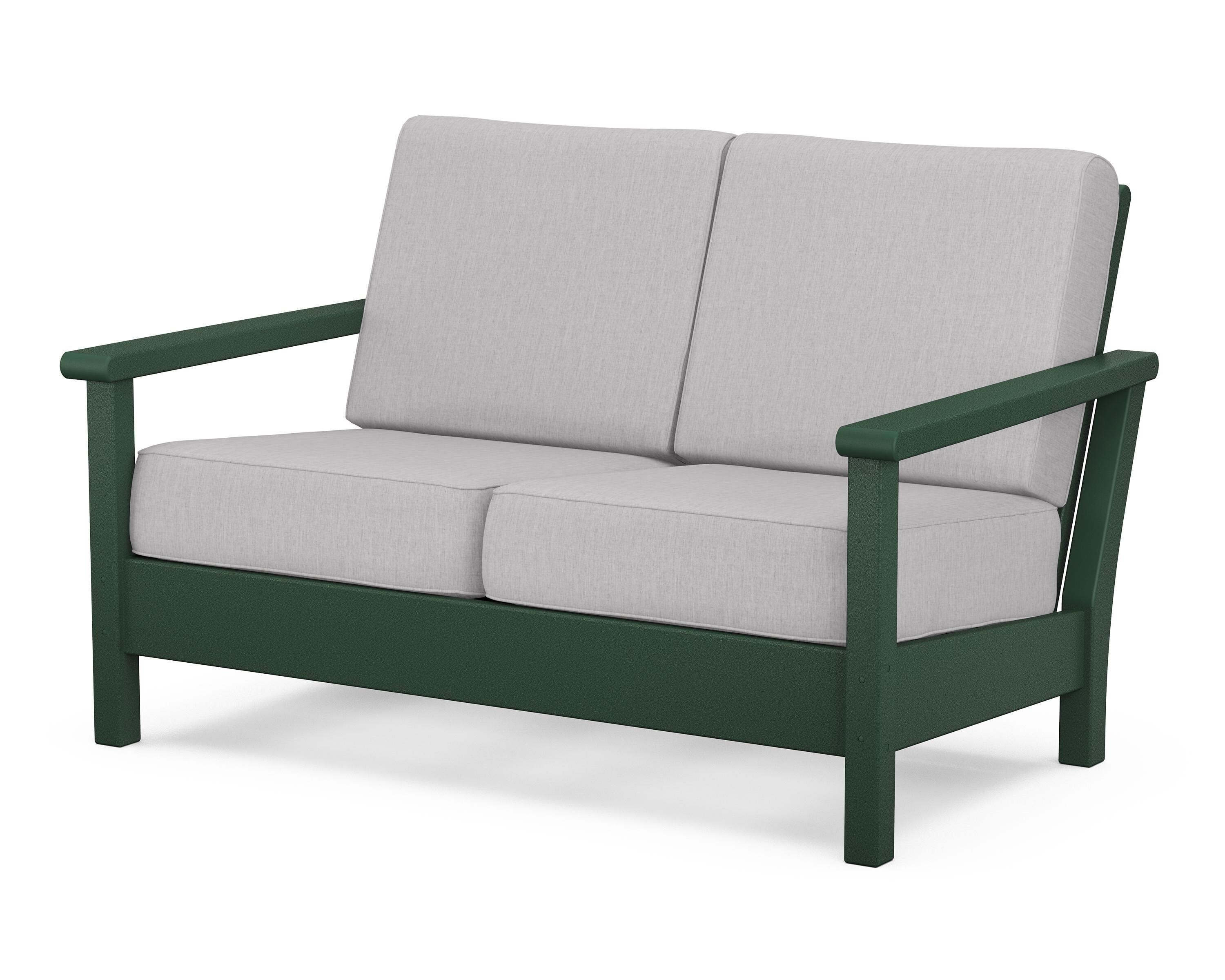 POLYWOOD® Harbour Deep Seating Loveseat in Green / Granite