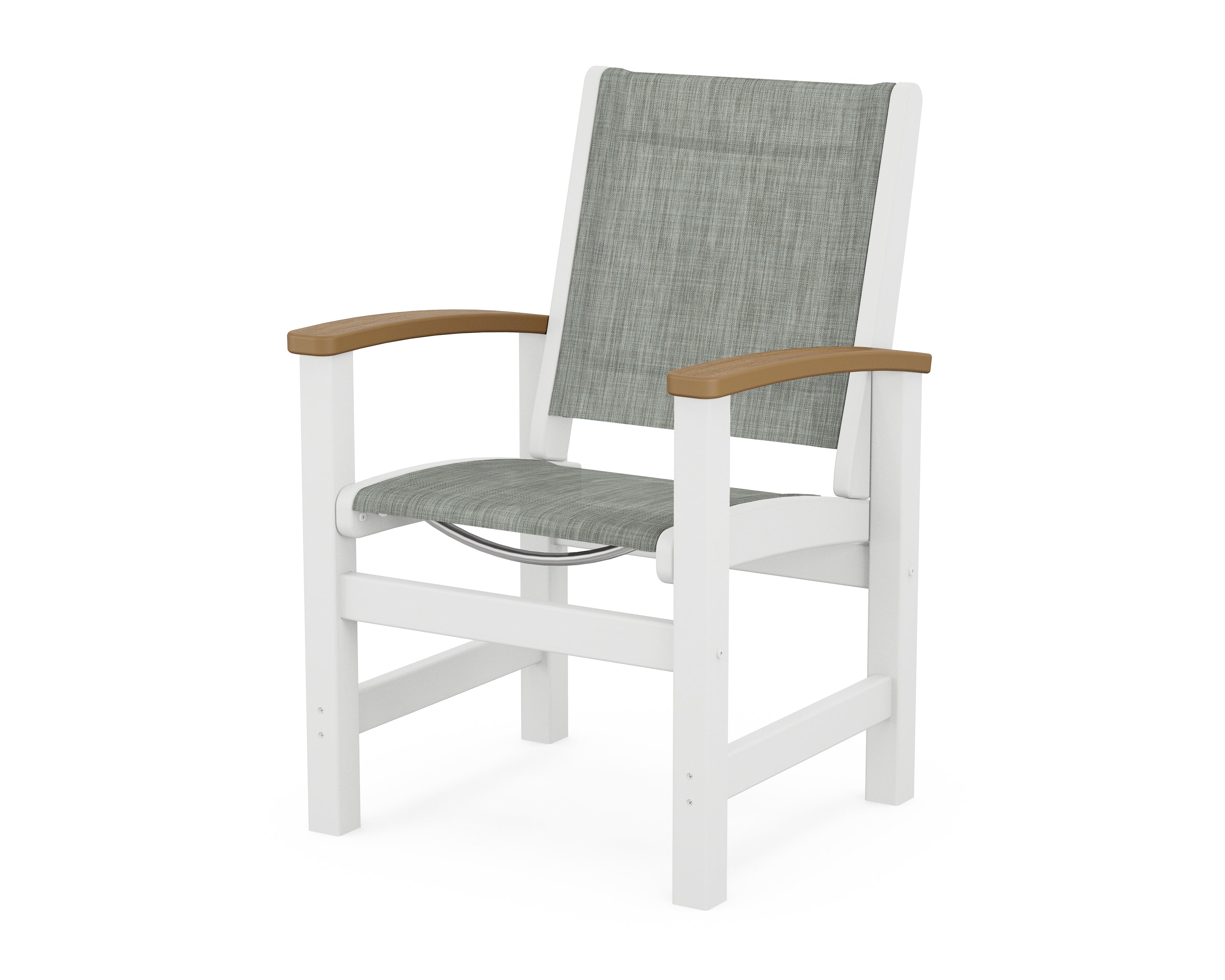 POLYWOOD® Coastal Dining Chair in White / Natural / Birch Sling
