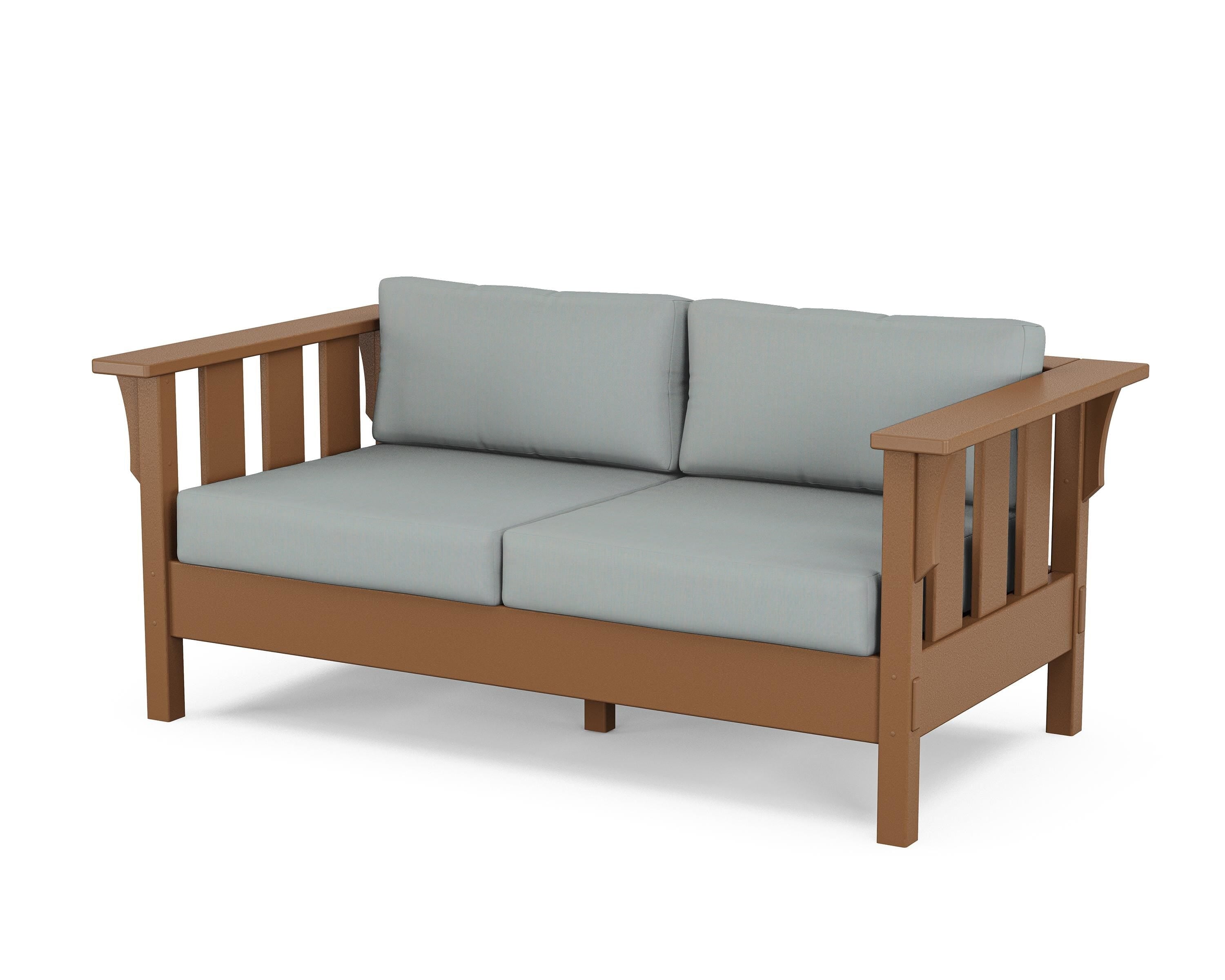 Martha Stewart by POLYWOOD® Acadia Deep Seating Loveseat in Teak / Spa