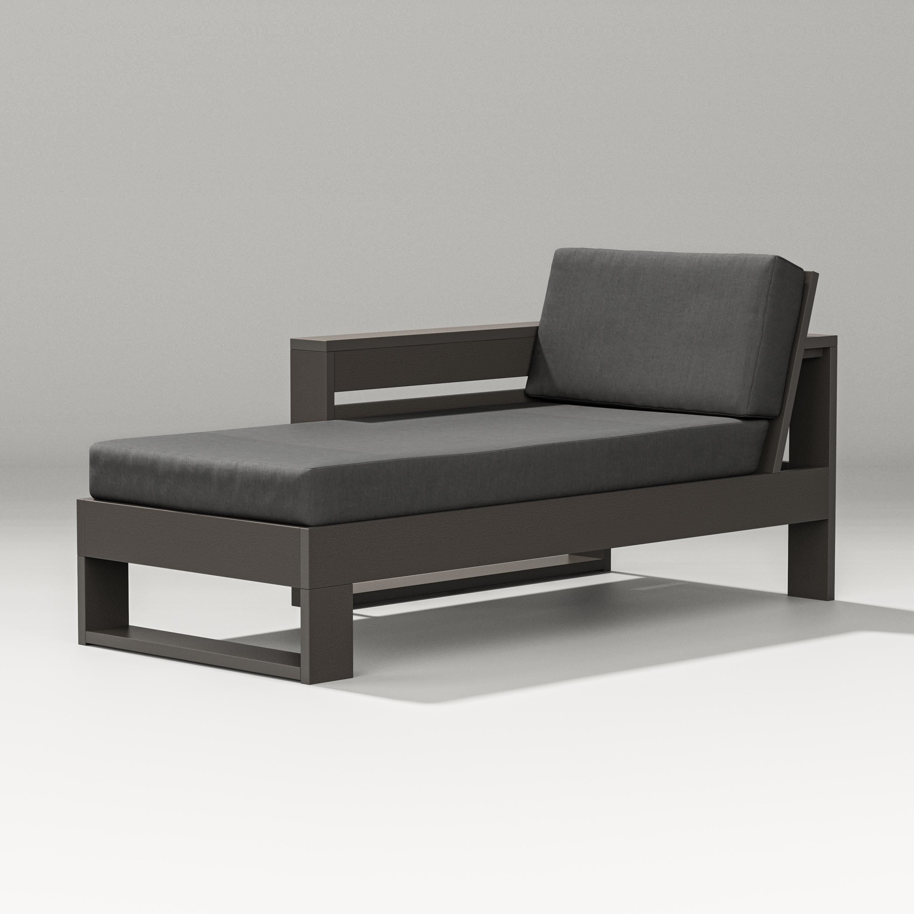 PW Designer Series Latitude Modular Left Arm Chaise in Vintage Coffee / Spectrum Carbon