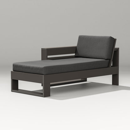 PW Designer Series Latitude Modular Left Arm Chaise in Vintage Coffee / Spectrum Carbon