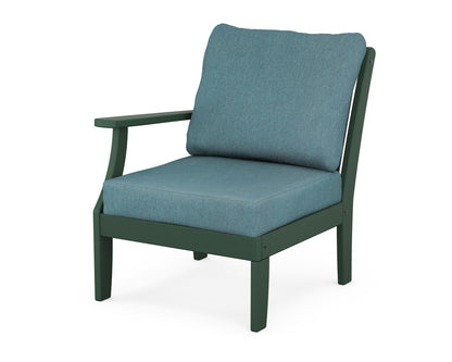 POLYWOOD® Braxton Modular Left Arm Chair in Green / Ocean Teal