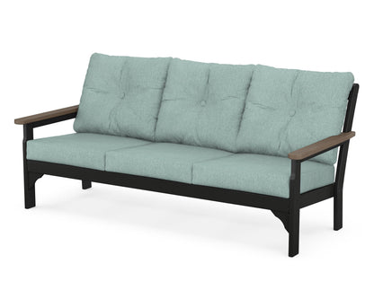 POLYWOOD® Vineyard Deep Seating Sofa in Black / Kona / Glacier Spa