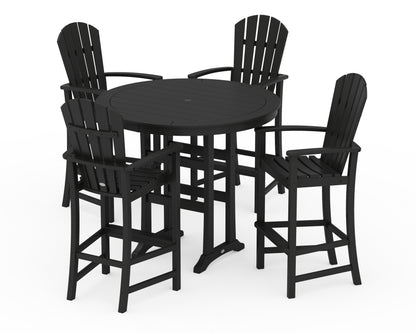 POLYWOOD® Palm Coast 5-Piece Round Bar Set in Black