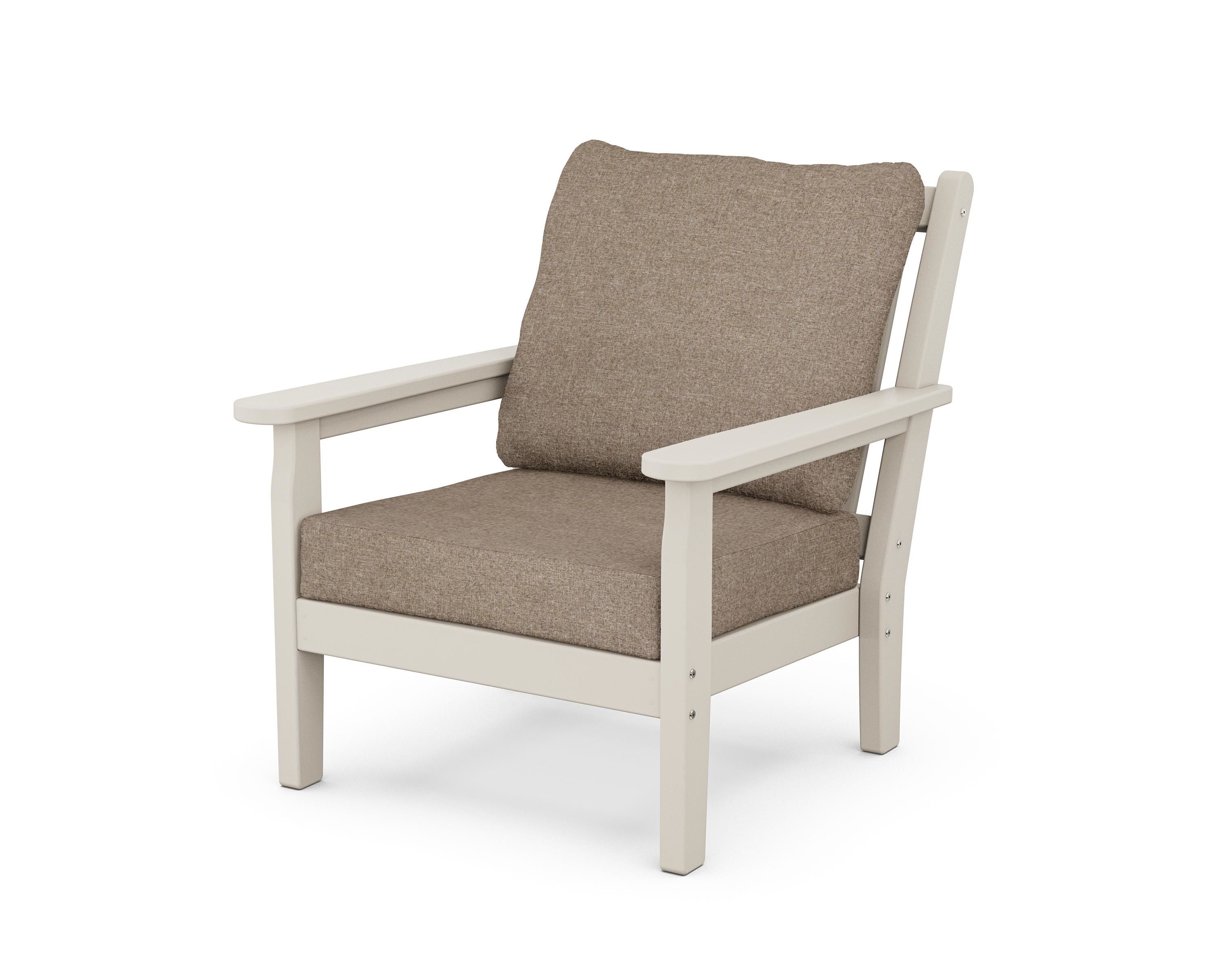 POLYWOOD® Chippendale Deep Seating Chair in Sand / Spiced Burlap