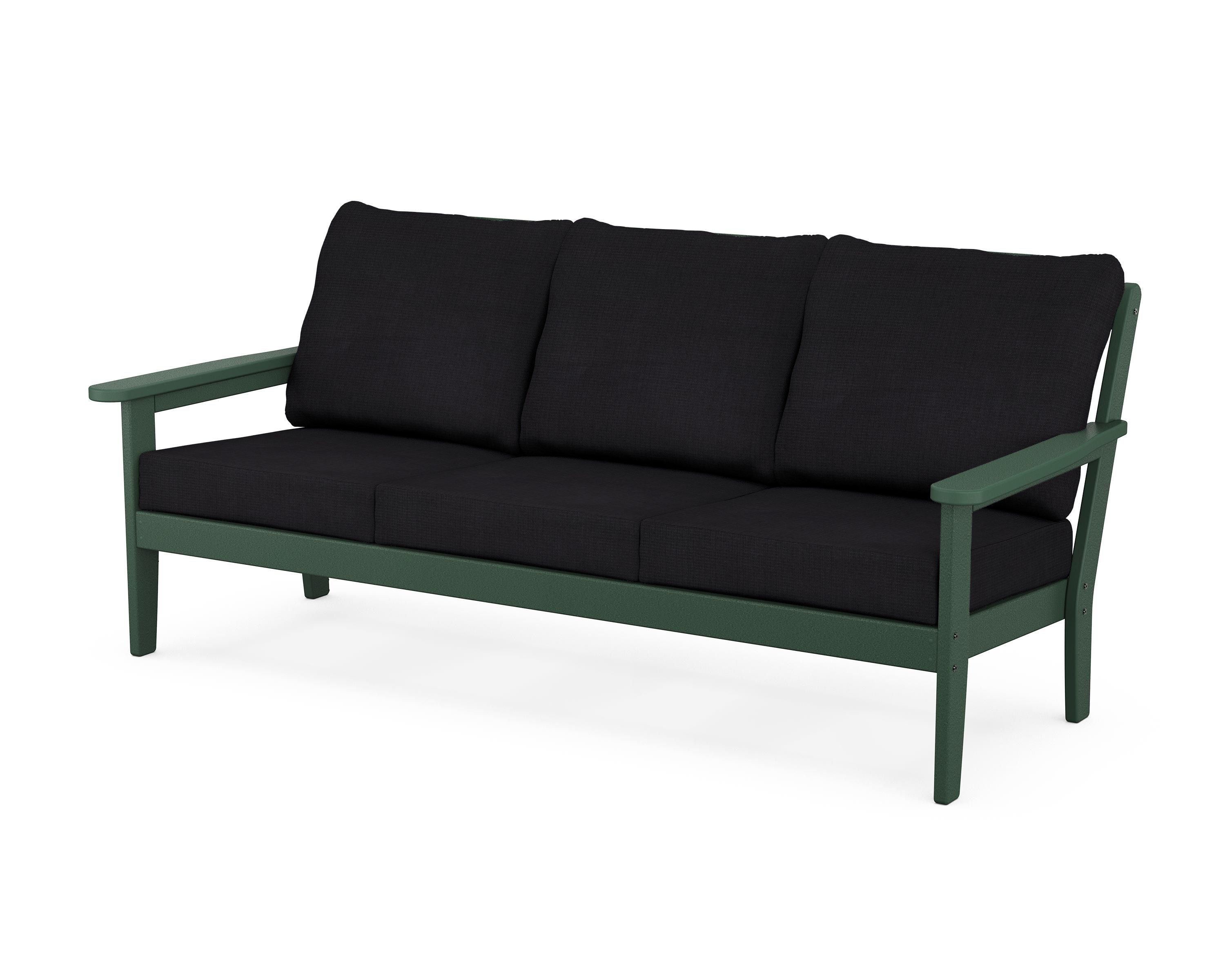 Country Living Cottage Deep Seating Sofa in Green / Midnight Linen